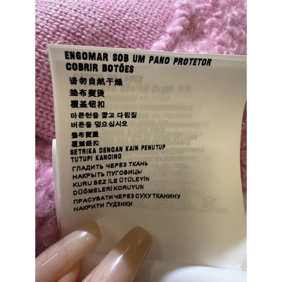 Miu Miu Pink Bouclé Wool-Blend Button-Up Cardigan With Pockets - Picture 13 of 16